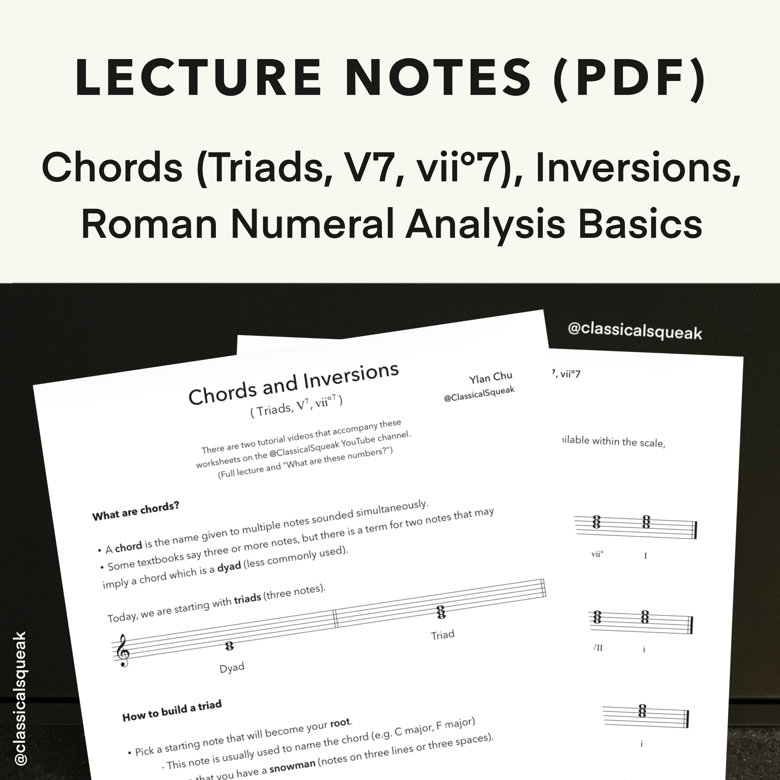 Lecture Notes: Chords (Triads, V7, vii°7), Inversions, and Roman ...