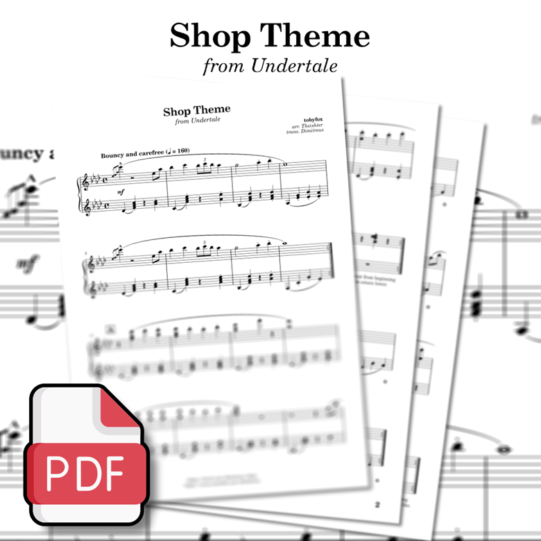 Undertale OST - Shop Theme (Sheet Music) - Dimitreus's Ko-fi Shop - Ko