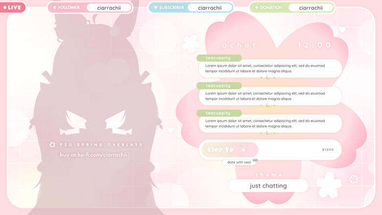 PREMADE OVERLAY] 🌸 Spring Just Chatting & Game Screen Overlay - Ciarra  Chii's Ko-fi Shop - Ko-fi ❤️ Where creators get support from fans through  donations, memberships, shop sales and more! The