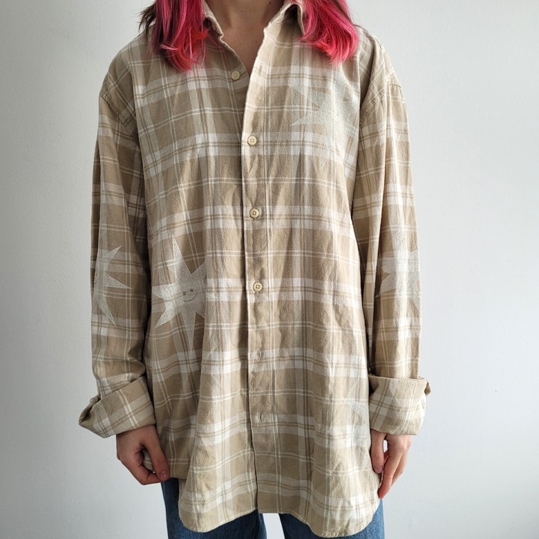 Handprinted Button Up Shirt - craftycrabcorner's Ko-fi Shop - Ko-fi ️ ...