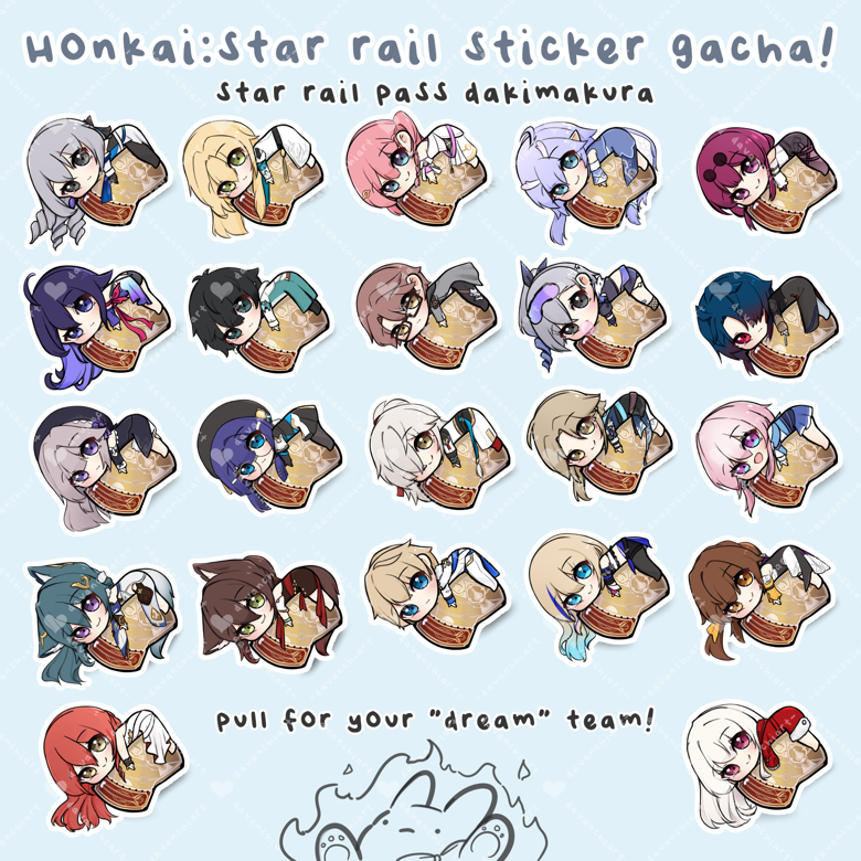 GACHA Star Rail Pass Dakimakura Vinyl Sticker