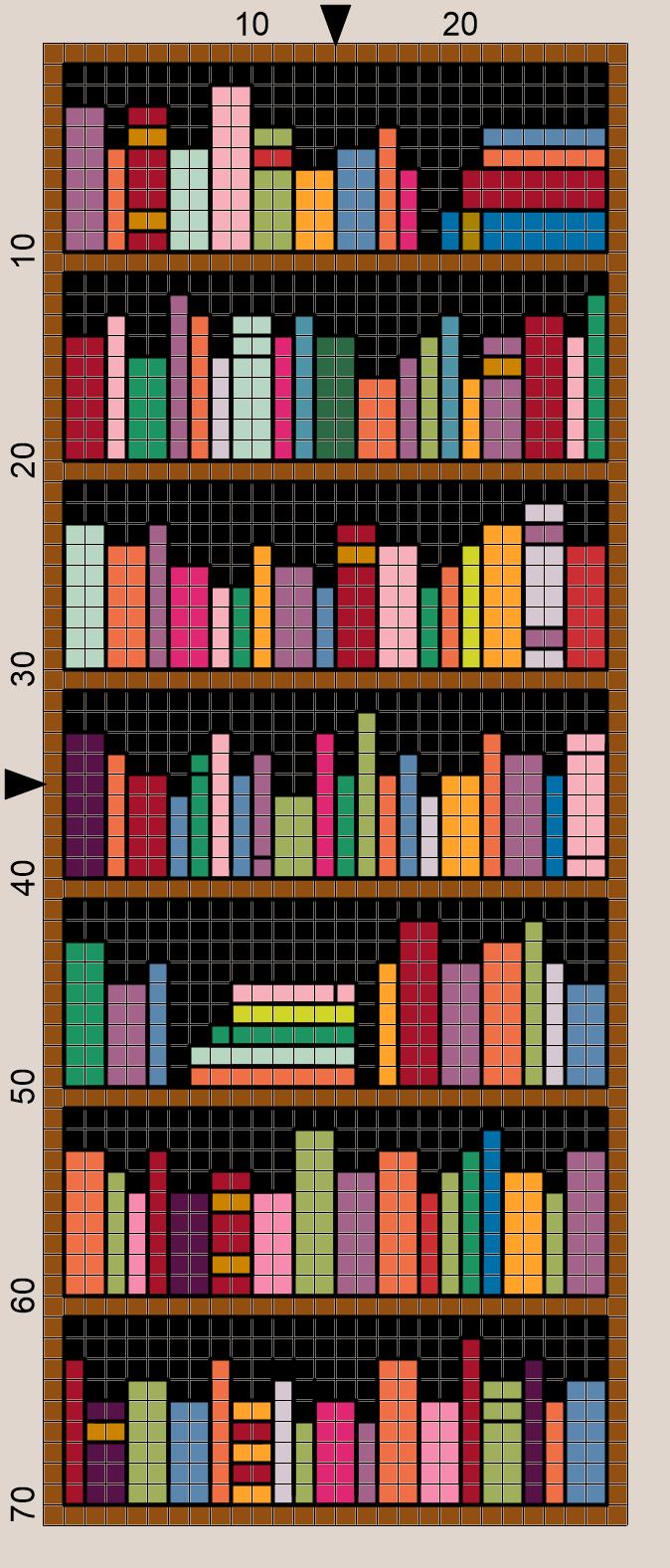 Books On The Shelf Cross Stitch Pattern PDF File