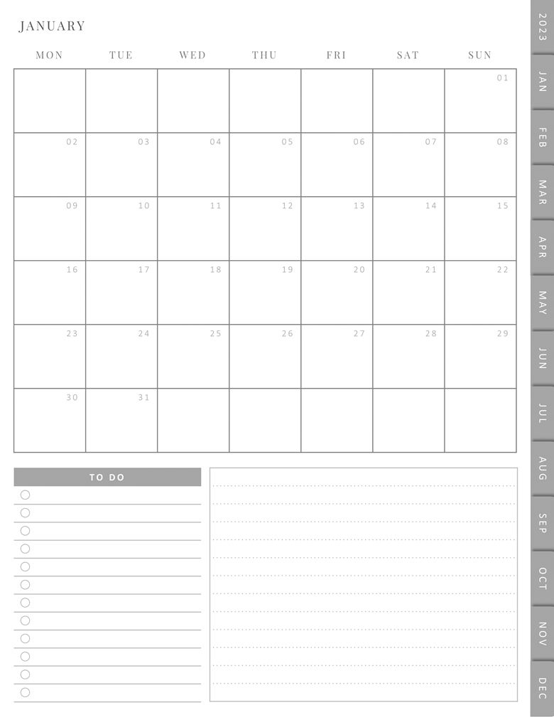 2023 Monthly Planner - With Yearly Page and Hyperlinks - LikasDigitals ...