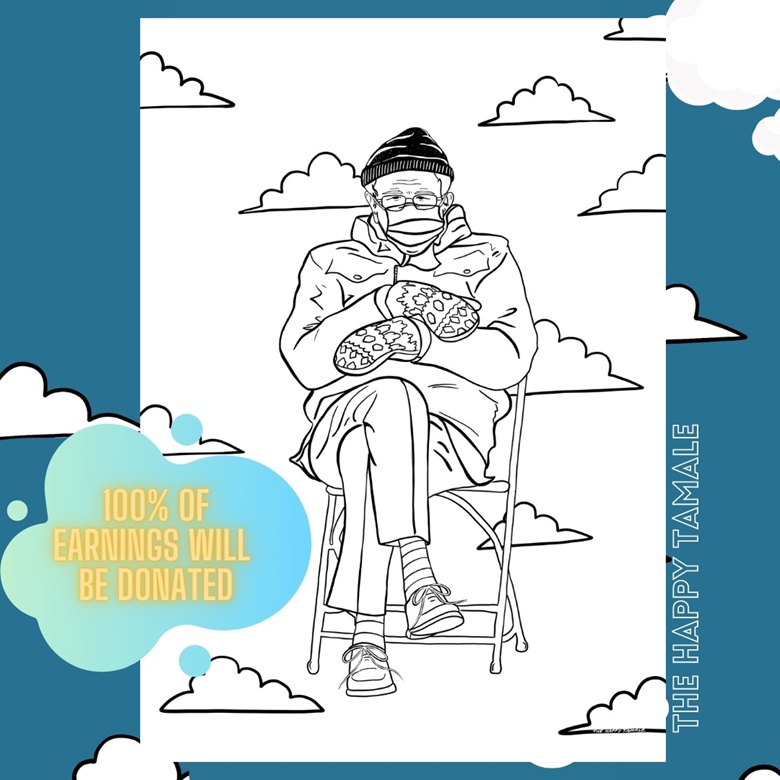 Bernie Sanders Coloring Page - aym's Ko-fi Shop - Ko-fi ️ Where ...