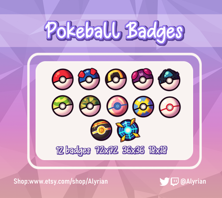 12 Pokeball Badges for Twitch [pre-made] - Alyrian's Ko-fi Shop - Ko-fi ...