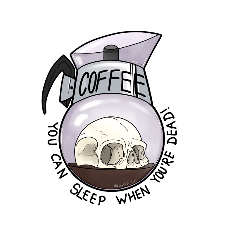 Coffee Sticker  Dead Without Coffee - The Coffee Club