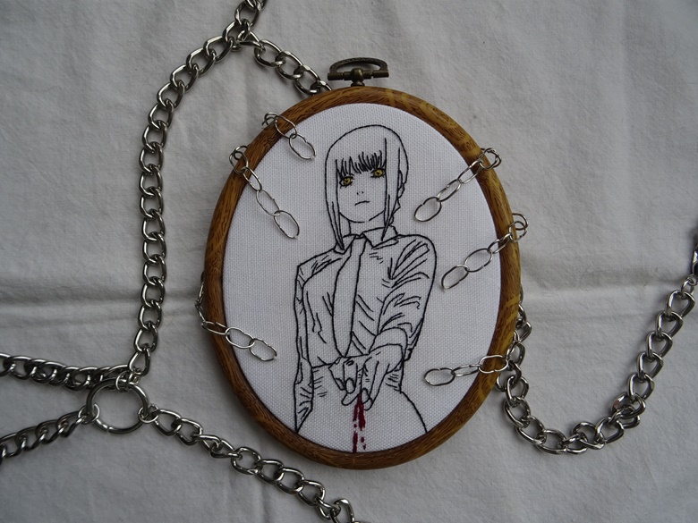 MAKIMA / Chainsaw Man / CSM / Anime / Manga / Hoop Art / Embroidery Hoop  Art / Handmade / Wall Decorations / Wall Ornament - minniembroidery's Ko-fi 