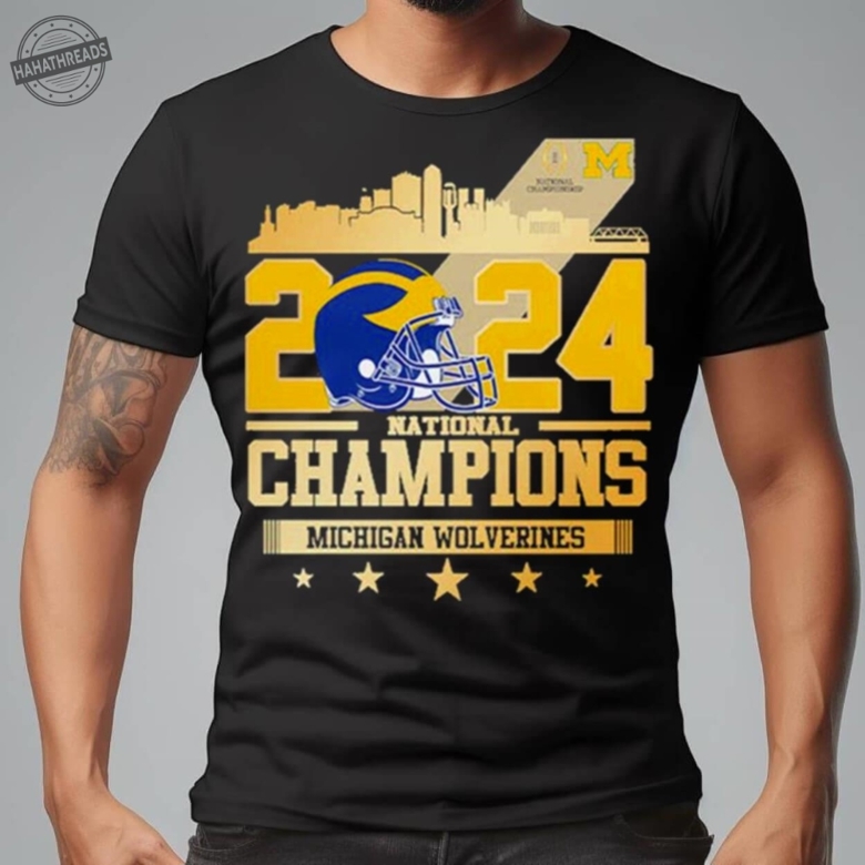 2024 National Champions Michigan Wolverines Football Helmet Shirt Tshi ...