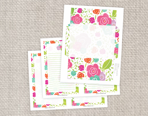 Pretty Lined Paper Printable {FREE Spring Stationery!!) – The Art Kit