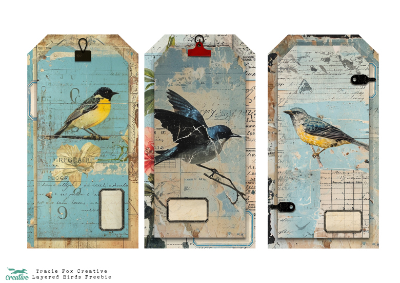 Fabulous Layered Bird Tags - Tracie Fox Creative's Ko-fi Shop - Ko-fi ️ ...