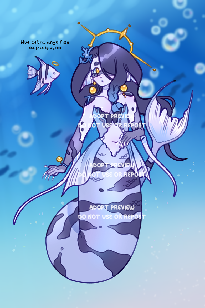 [ADOPT] Blue Zebra Angelfish - wyspic's Ko-fi Shop - Ko-fi ️ Where ...