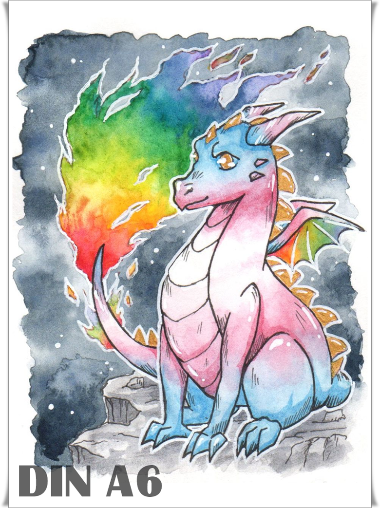 Pride Drache | Kunstkartendruck - Drachenkraut's Ko-fi Shop - Ko-fi ️ ...