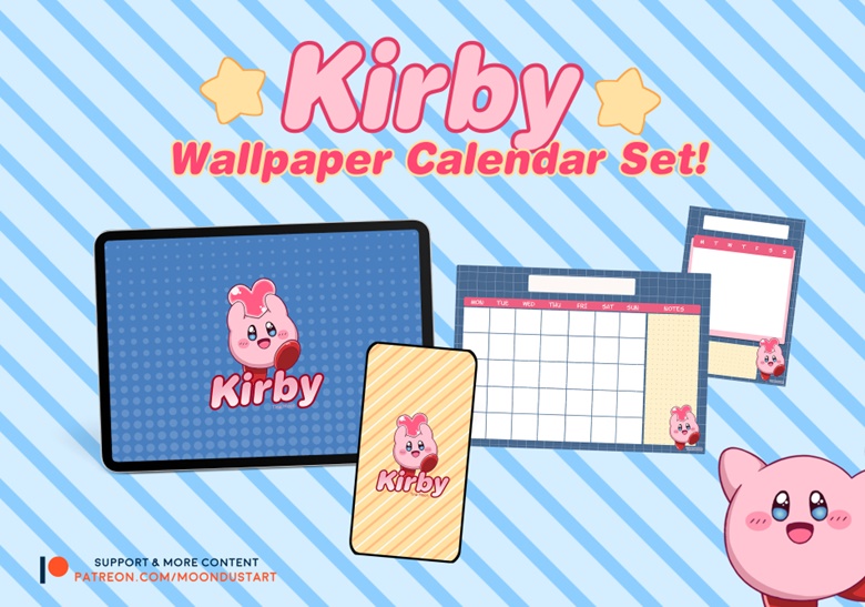 Kirby Calendar & Wallpapers Set TinaMoon's Kofi Shop Kofi ️ Where
