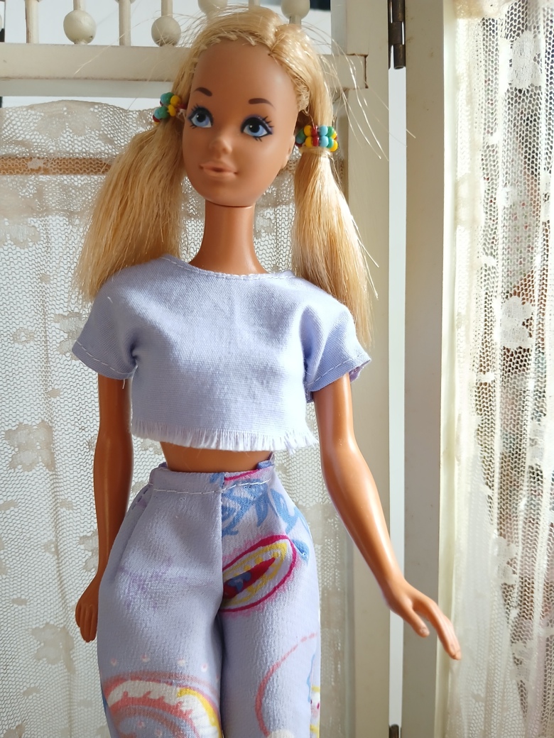 Barbie OOAK lavender paisley bellbottoms and Distresshippie top-no doll ...