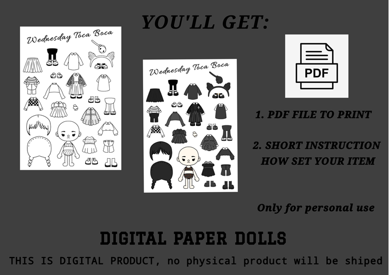 Printable Toca Boca Boy Paper Doll Dress Up / Toca Boca papercraft / quiet  book pages / Instant Digital Download - Gemini Moon Art's Ko-fi Shop