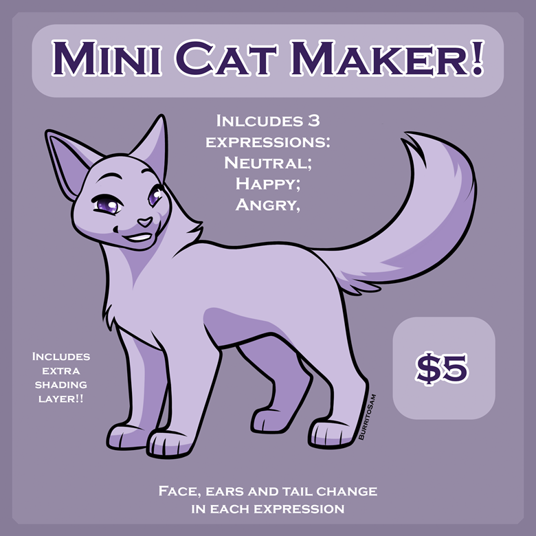 Mini Cat Maker  Base - BurritoSam's Ko-fi Shop - Ko-fi ❤️ Where creators  get support from fans through donations, memberships, shop sales and more!  The original 'Buy Me a Coffee' Page.