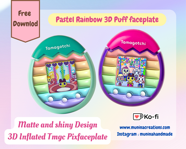 Pastel rainbow 3D puff tmgc pix faceplate - munina_creations's Ko-fi Shop -  Ko-fi ❤️ Where creators get support from fans through donations,  memberships, shop sales and more! The original 'Buy Me a
