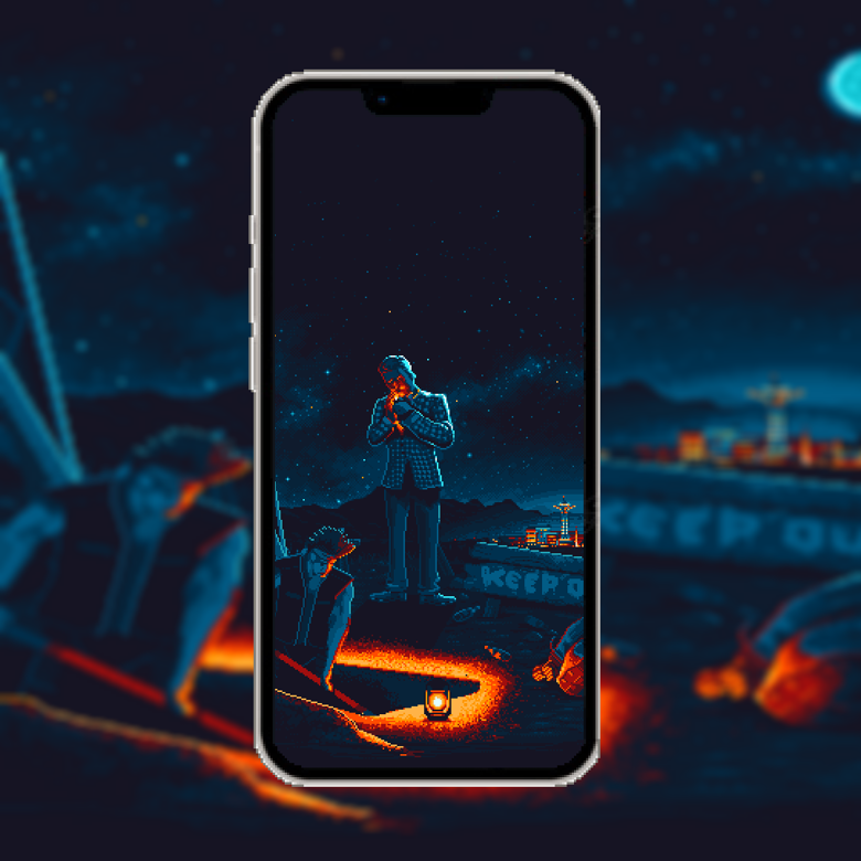 Vegas desert wasteland 8 Bit moody pixel art background Wallpapers 