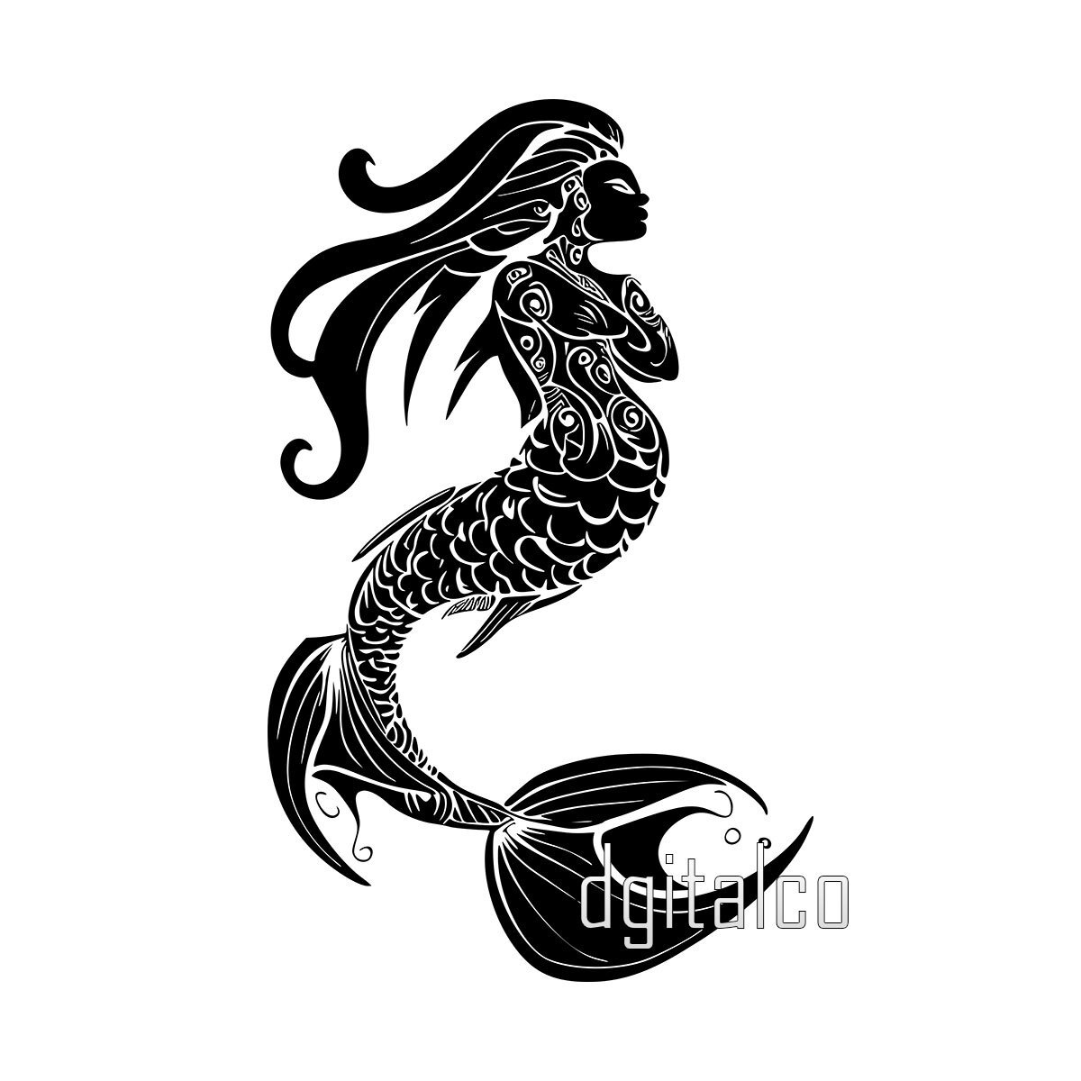 Mermaid Polynesian in Maori Art - Vector Graphic - Dgitalco's Ko-fi ...