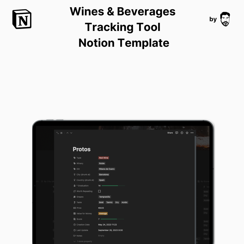 Wines And Beverages Tracking Tool Notion Template Ferran Buireu S Ko Fi Shop Ko Fi ️ Where