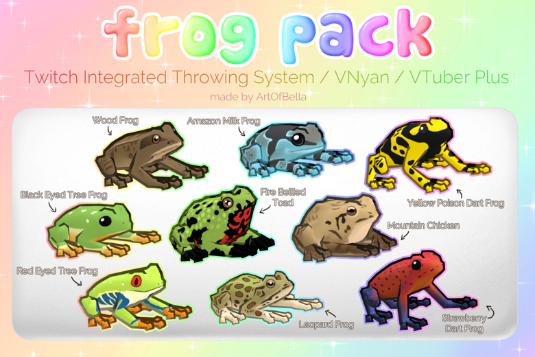 Frog Set  3D Assets for Streaming Compatible for Twitch