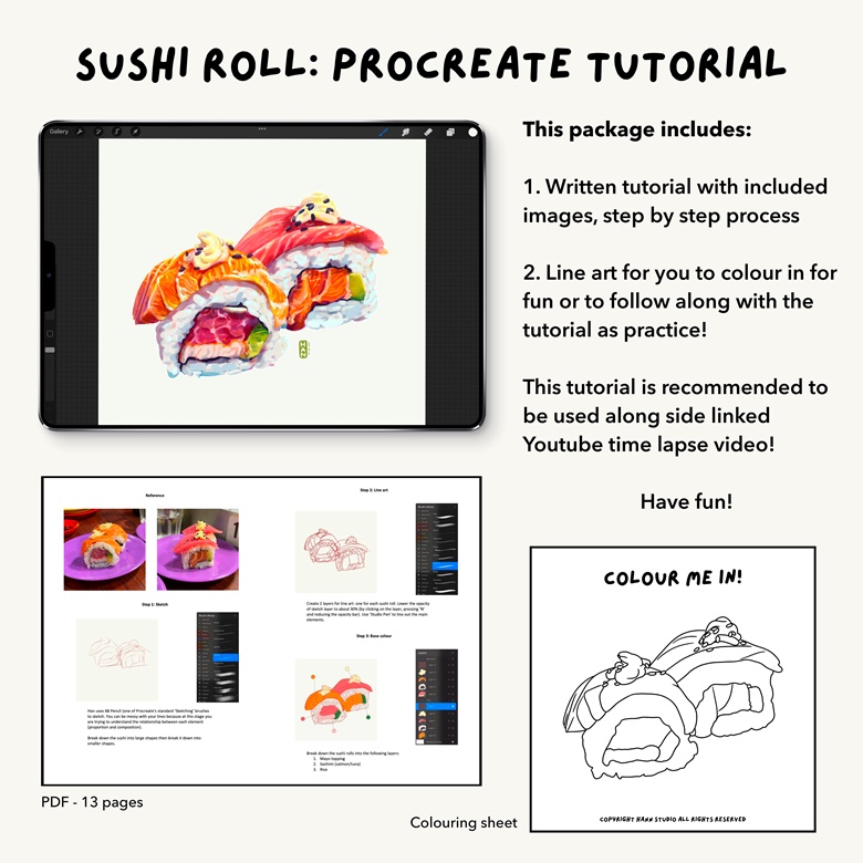 How I Draw LINEART Tutorial and Process in PROCREATE 