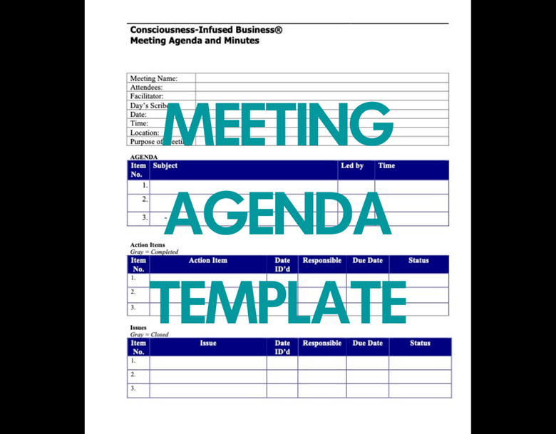 Business or Project Meeting Agenda Template - Audrey Wong's Ko-fi Shop ...