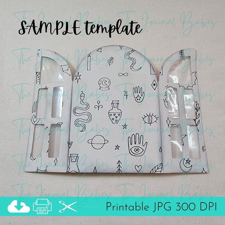Printable Witchy Junk Journal Pocket Template