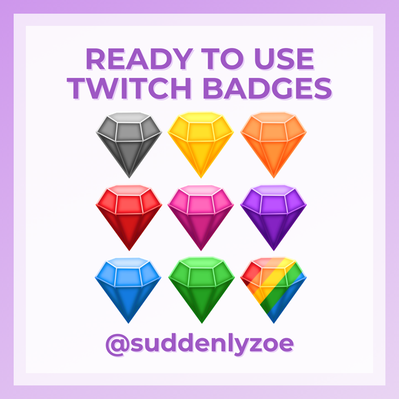 Diamond badges - Zoe's Ko-fi Shop - Ko-fi ❤️ Where creators get support  from fans through donations, memberships, shop sales and more! The original  'Buy Me a Coffee' Page.