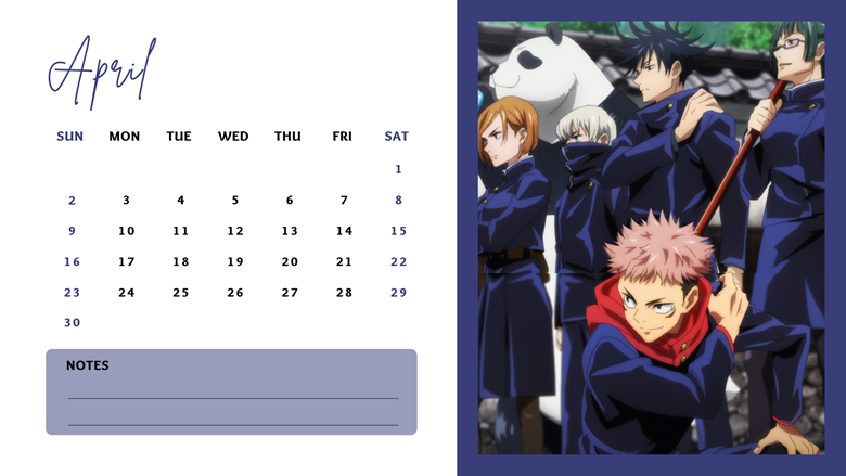 Anime Calendar 2024 Templat | PosterMyWall-demhanvico.com.vn