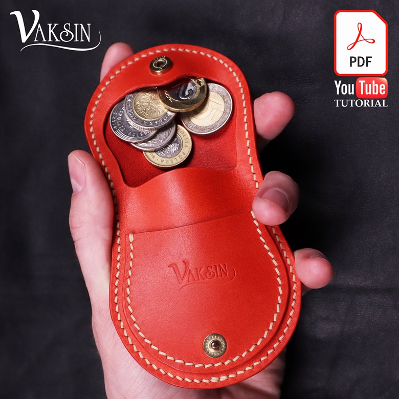 Leather Unusual Compact Coin Wallet PDF Pattern And Video Tutorial ...