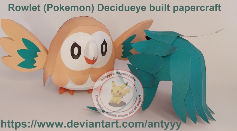 Pokemon - Rowlet in Decidueye costume papercraft - Antyyy's Ko-fi Shop ...