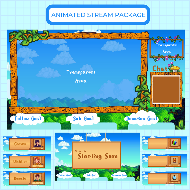 Stardew Valley Twitch Package lizthefantastic's Kofi Shop Kofi ️