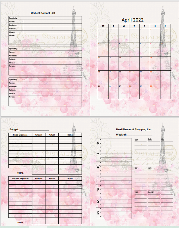 FREE Family Management Printable Planner 2022 - Rhonda White's Ko-fi ...