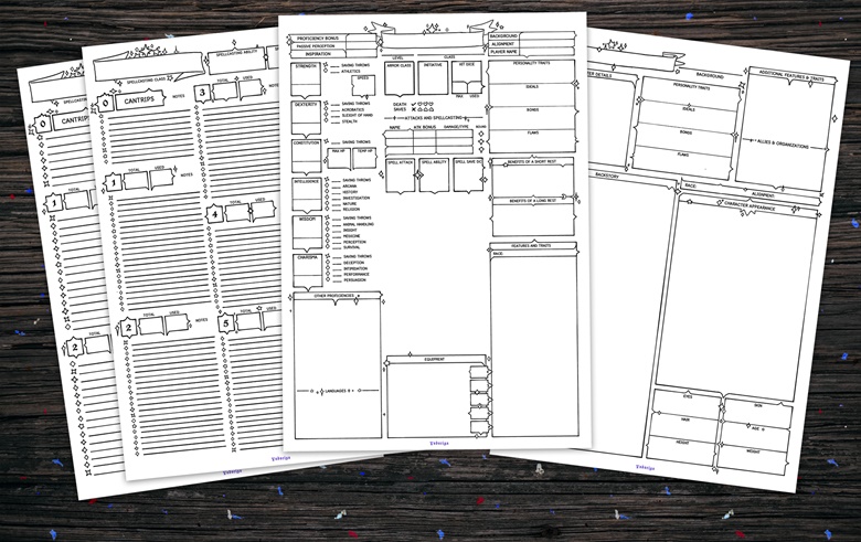 OLD - Minimal sparkly D&D character sheets - Vodoriga's Ko-fi Shop - Ko ...