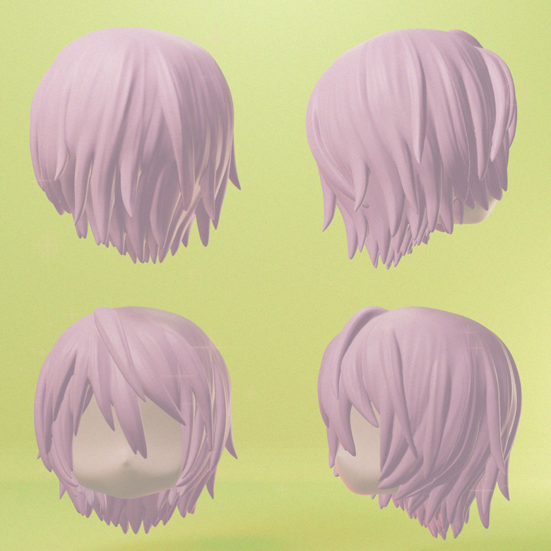 Roro VY2 VOCALOID No Beanie Version Ob11 Nendroid Hair STL File BabylonHolic s Ko fi Shop