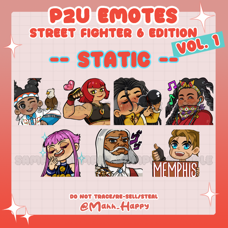 Street Fighter 6 Emotes | Vol. 1 | STATIC - Mah's Ko-fi Shop - Ko-fi ️ ...