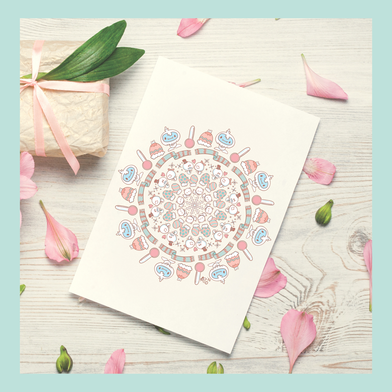 Winter Kawaii Mandala Colouring Book - DoodlesWithPinkee's Ko-fi Shop