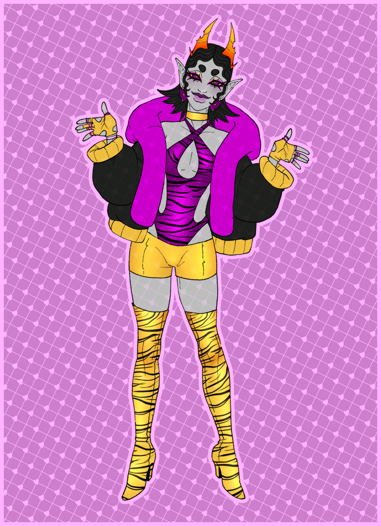 Tigerfish Violetblood Fantroll Adoptable   GreaserParty's Ko Fi Shop