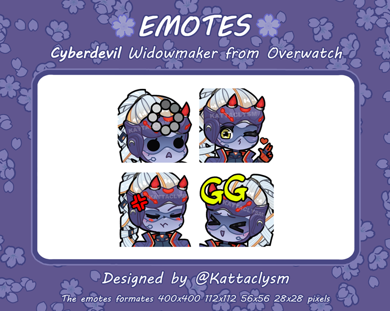 Overwatch Widowmaker Cyberdevil Emotes Pack / Twitch / Discord ...