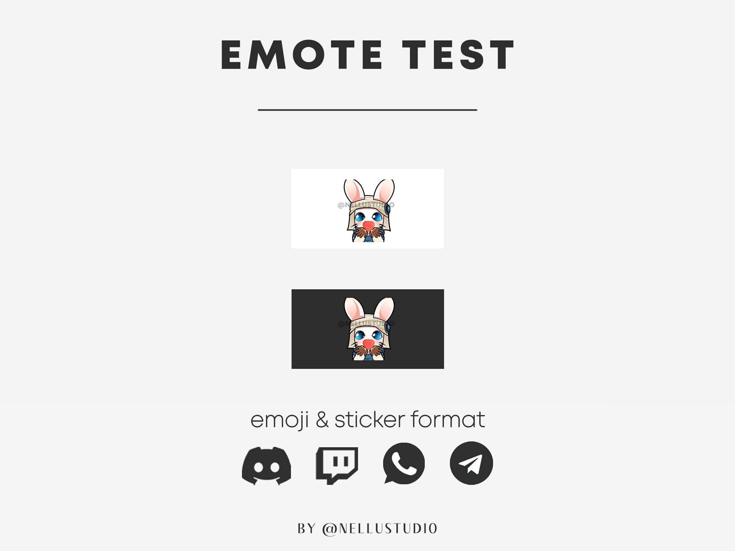 Black Bunny Emotes, Twitch Emotes, Discord Emojis