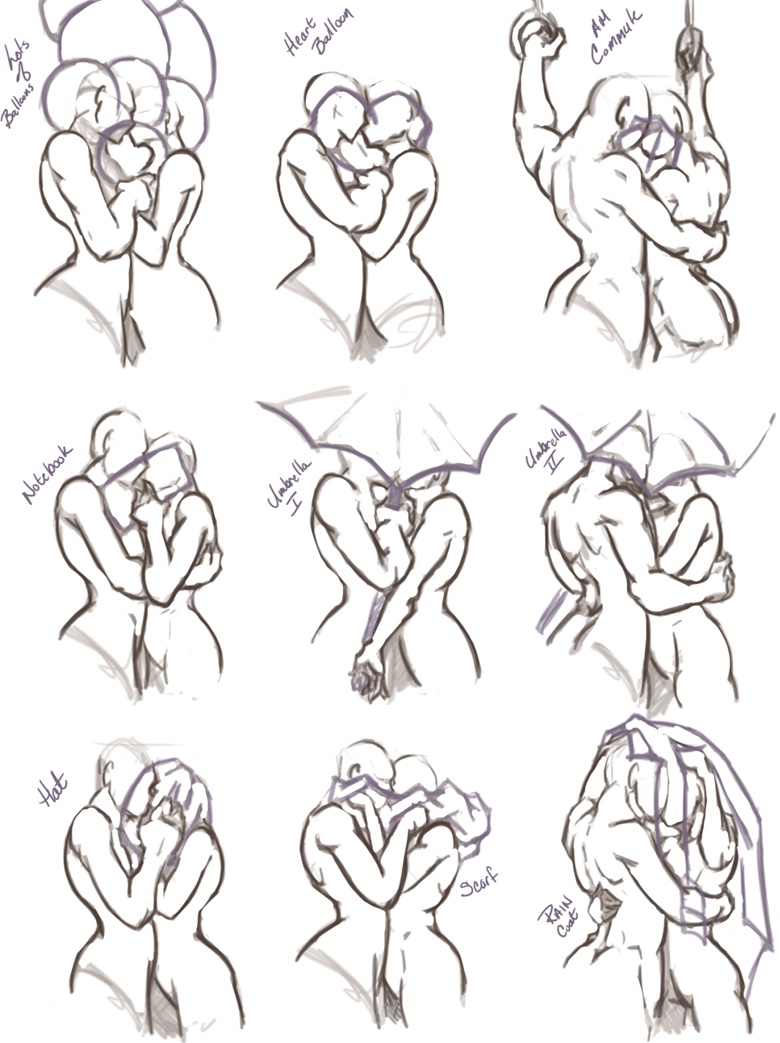 Pose reference set # 2 - Kissing - Couples by NatashaPatch67 on DeviantArt
