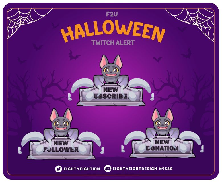 F2U HALLOWEEN ANIMATED TWITCH ALERTS BY EIGHTY EIGHT DESIGN - Eighty ...