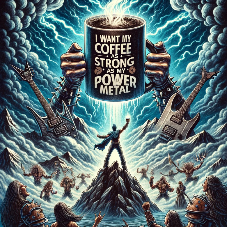 I Want My Coffee as Strong as My Power Metal - Illustration (2K 