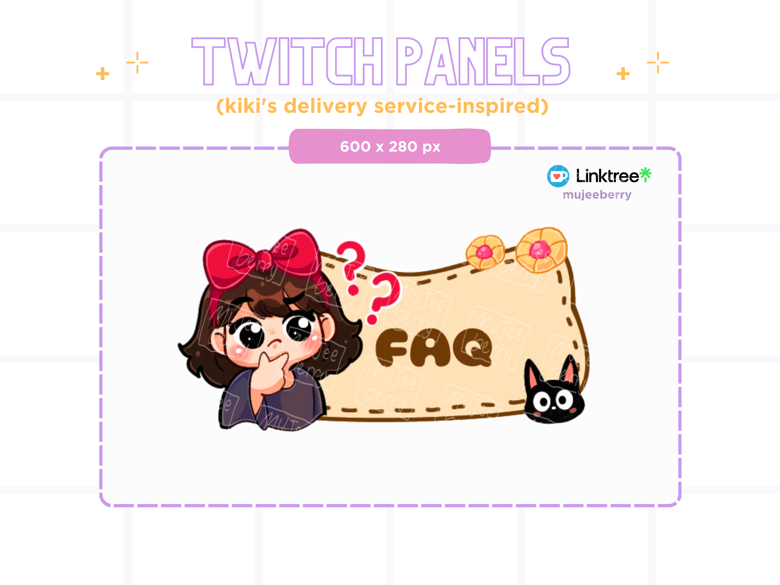 Chibi Twitch Panels Pack | Kiki's Delivery Service-inspired | Streamer ...