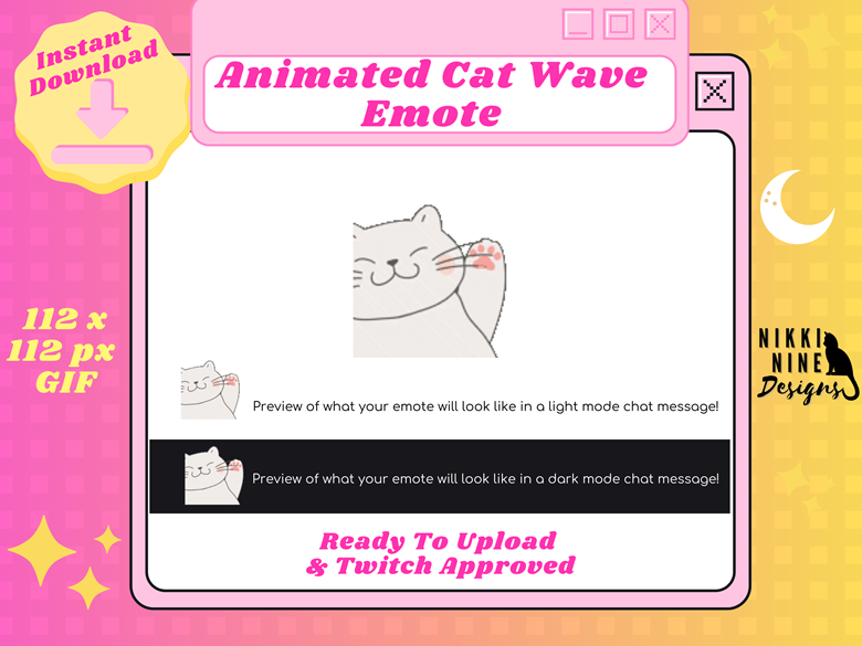 Animated Waving Cat Emote - NikkiNineLives's Ko-fi Shop - Ko-fi ️ Where ...