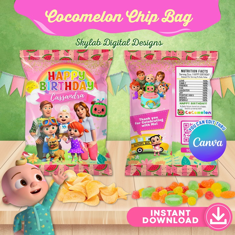 Girl Coco_M3lon Chip Bag - Skylab Digital Designs's Ko-fi Shop