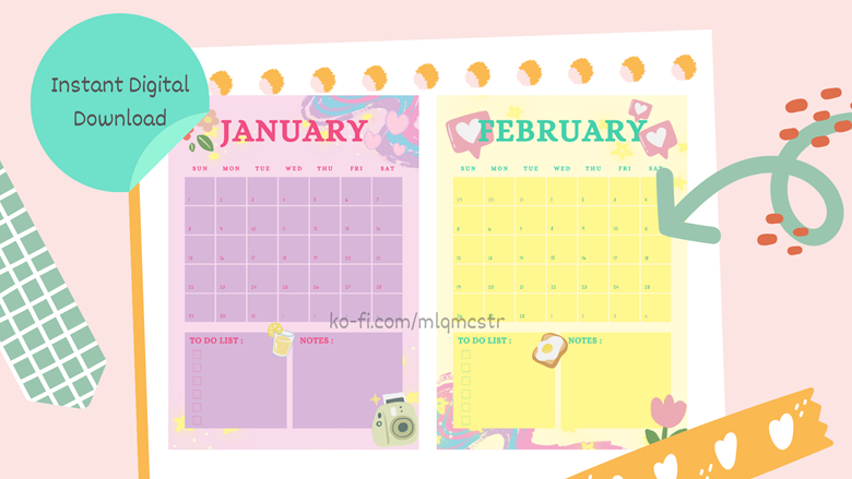 Kawaii Printable Planner 2023 - Mhek Creatives's Ko-fi Shop - Ko-fi ️ ...