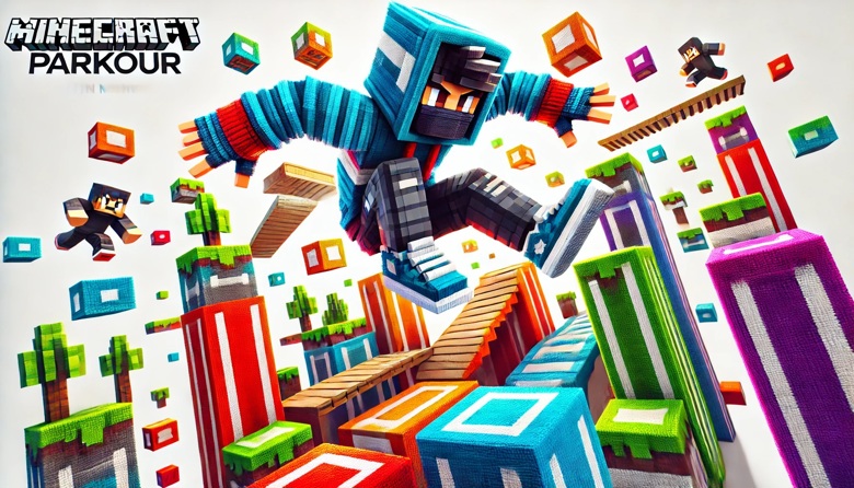Minecraft Gameplay - No Copyright Parkour 19 mins 1440p 