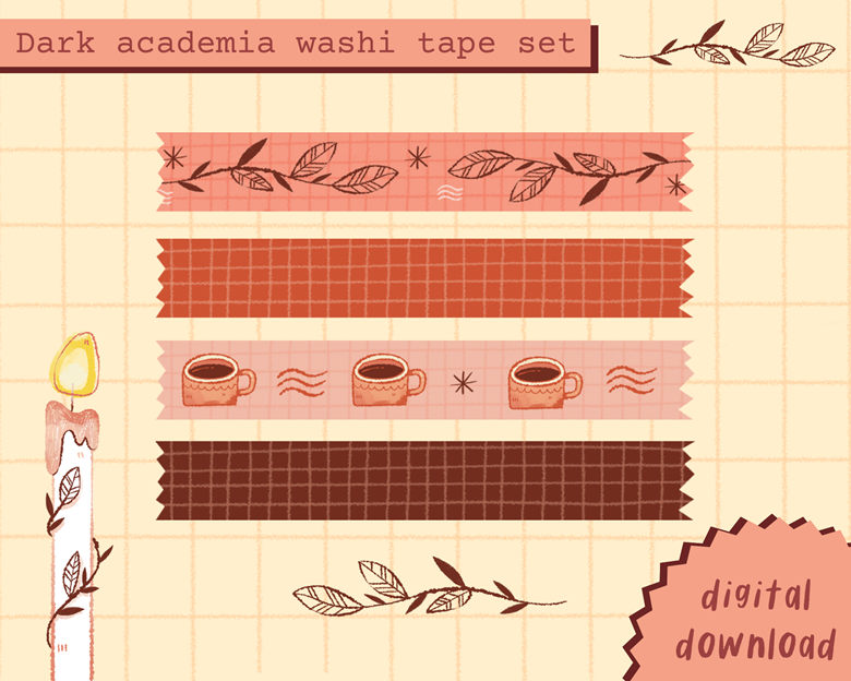 Fall washi tape set - Laëti''s Ko-fi Shop - Ko-fi ❤️ Where creators get  support from fans through donations, memberships, shop sales and more! The  original 'Buy Me a Coffee' Page.